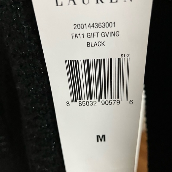 Lauren Ralph Lauren Black Sweater w/ metallic thread - Picture 2 of 4